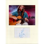 Newton Faulkner music, signature piece autograph presentation. Mounted with unsigned photo to