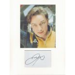 James McAvoy signature piece autograph presentation. Mounted with unsigned photo to approx. 16 x