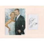 Torvill and Dean signature piece autograph presentation. Mounted with unsigned photo to approx. 16 x