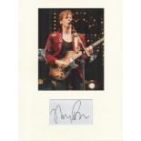 Johnny Borrell Razorlight music, signature piece autograph presentation. Mounted with unsigned photo