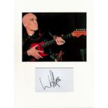Wilko Johnson music signature piece autograph presentation. Mounted with unsigned photo to approx.