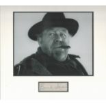 Burl Ives actor signature piece autograph presentation. Mounted with unsigned photo to approx. 14