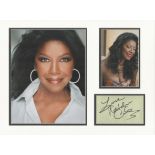 Natalie Cole music, signature piece in autograph presentation. Two photos attached. 16 x 12