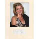 Emma Thompson signature piece autograph presentation. Mounted with unsigned photo to approx. 16 x 12