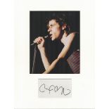 Bob Geldof music, signature piece autograph presentation. Mounted with unsigned photo to approx.