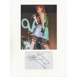 Ana Matronic music, signature piece autograph presentation. Mounted with unsigned photo to approx.