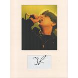 Shaun Ryder music, signature piece autograph presentation. Mounted with unsigned photo to approx. 16