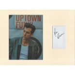 Mark Ronson music, signature piece autograph presentation. Mounted with unsigned photo to approx. 16