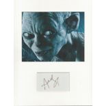 Andy Serkis actor signature piece autograph presentation. Mounted with unsigned photo to approx.