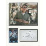 J J Abrams actor signature piece autograph presentation. Mounted with unsigned photo to approx. 16 x