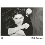 Bob Bergen actor signed 10 x 8 inch Black And White Photo. Robert Snelgrove Bergen is an American