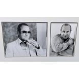 Bob Hoskins autograph presentation. Mounted with one signed photo and one unsigned photo to