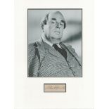 Robert Morley signature piece autograph presentation. Mounted with unsigned photo to approx. 16 x 12