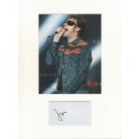 Tom Meighan music signature piece autograph presentation. Mounted with unsigned photo to approx.