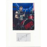 Harry Judd music, signature piece autograph presentation. Mounted with unsigned photo to approx.