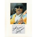 Tito Jackson music signature piece autograph presentation. Mounted with unsigned photo to approx. 16