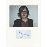 Jarvis Cocker music, signature piece autograph presentation. Mounted with unsigned photo to