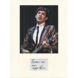 Mark Ronson music, signature piece autograph presentation. Mounted with unsigned photo to approx. 16