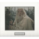 Ian McKellen Lord of the Rings actor signature piece autograph presentation. Mounted with unsigned