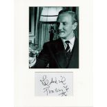 Leslie Phillips signature piece autograph presentation. Mounted with unsigned photo to approx. 16