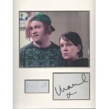 Harry Enfield and Cathy Burke signature piece autograph presentation. Mounted with unsigned photo to