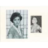 Sophia Loren signature piece autograph presentation. Mounted with one signed photo and one