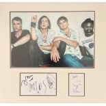 Libertines signature pieces for all the band autograph presentation. Mounted with unsigned photo