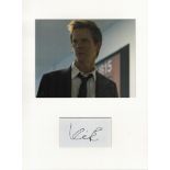 Kevin Bacon signature piece autograph presentation. Mounted with unsigned photo to approx. 16 x 12