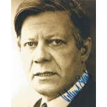 Helmut Schmidt Signed 10 x 8 inch Sepia Photo. Good condition. All autographs come with a