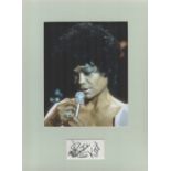 Eartha Kitt music, signature piece autograph presentation. Mounted with unsigned photo to approx. 16