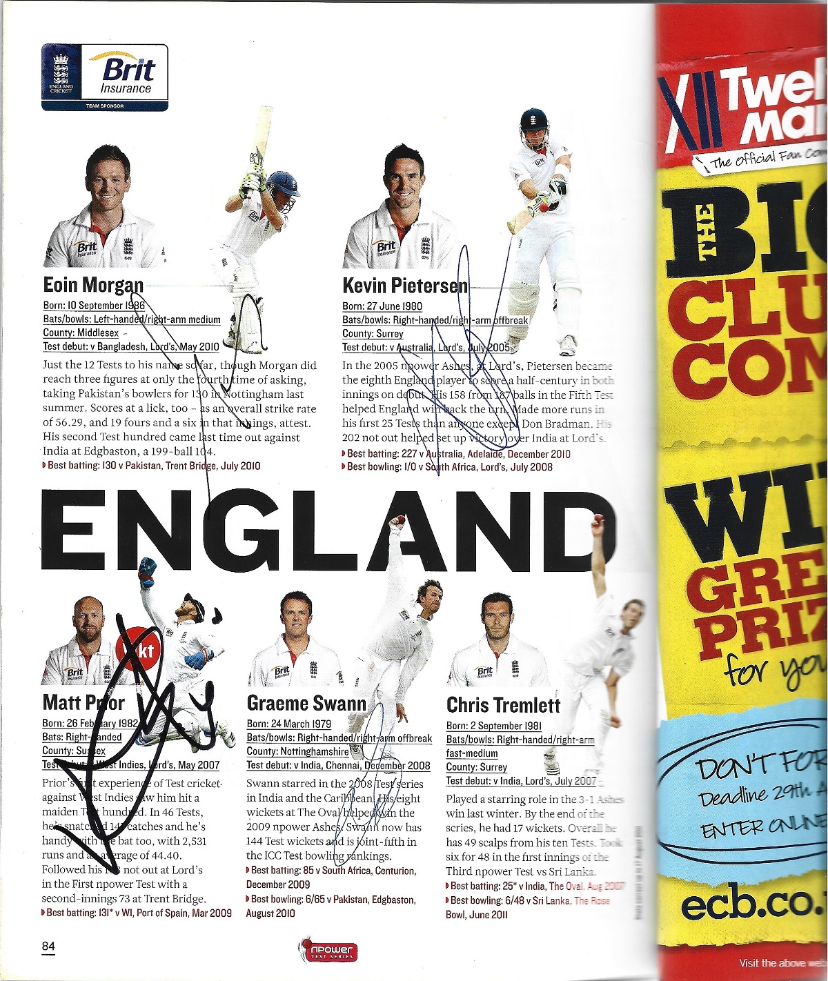 Cricket England v India 4th Test 2011 multi signed programme. - Image 2 of 3