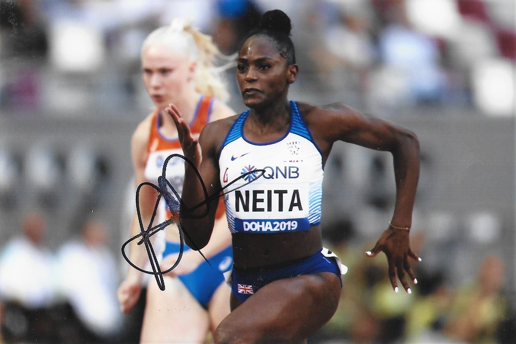 Olympics Daryll Neita signed 6x4 colour photo.