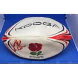 Rugby Union Martin Johnson signed England Kooga full size Rugby Ball.