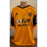 Football Raúl Jiménez signed Wolverhampton Wanderers replica home shirt.