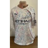 Football Kyle Walker signed Manchester City replica away shirt.