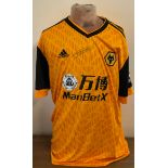 Football Nuno Espirito Santo signed Wolverhampton Wanderers replica home shirt.