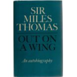 Sir Miles Thomas. Out On A Wing. Autobiography. A WW2 hardback first edition book. Showing signs