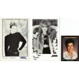 Singers, 3 signed photos. Hazel O'Connor. A signed and dedicated 5.5x4 photo with management details