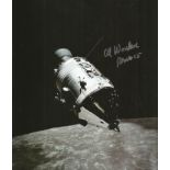 Space signed photo collection. Four colour space magazine photos, two signed by Walt Cunningham