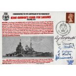 WW2 Navy cover Multi Signed FDC. Commemorating The 75th Anniversary Of The Formation Of King Georges