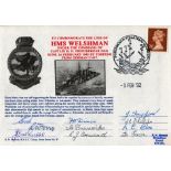 WW2 Navy cover Multi signed FDC. To Commemorate The Loss Of HMS WELSHMAN Under The Command Of