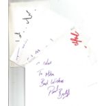 Bargain collection 3. 50 Actor and Actress signed cards from in person collector unsorted. Signed