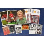 Football, 1980s, Man Utd. Liverpool and others, 9 signed and 2 unsigned items. Gordon Strachan, Mark