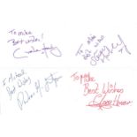 Collection of 50 Actor and Actress Signed 6 x 4 White Cards, Including Thomas Goodridge, Barry