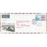 Wing Commander D le R Bird and Captain P B. Shar signed Air Mail FDC No. 13 of 124. Flown in His