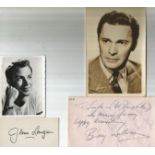 Actors collection. 4 original signed 2 are dedicated pages all with unsigned or printed signed photo