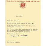 Harold Wilson signed House of Lords TLS dated May 1994 on The Rt Hon The Lord Wilson of Rievaulx