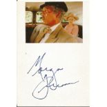 Morgan Freeman signed card below small colour photo. Approx overall size 6x4. Good condition. All