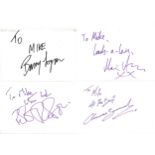 Collection of 50 Actor and Actress Signed 6 x 4 White Cards, Including Sean Baker, Justin Barley,