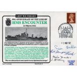 WW2 Navy cover Multi Signed FDC. 50th Anniversary Of The Loss Of HMS Encounter 1st March 1942.